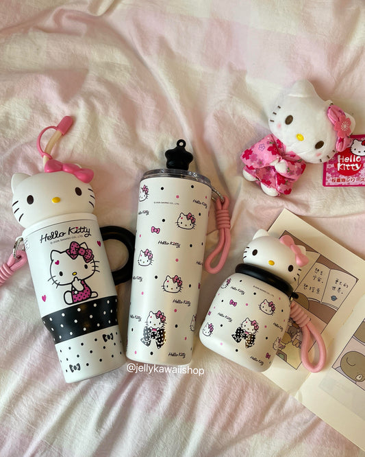 Hello Kitty Tumbler Stainless Steel Insulated Cup with Lid & Straw