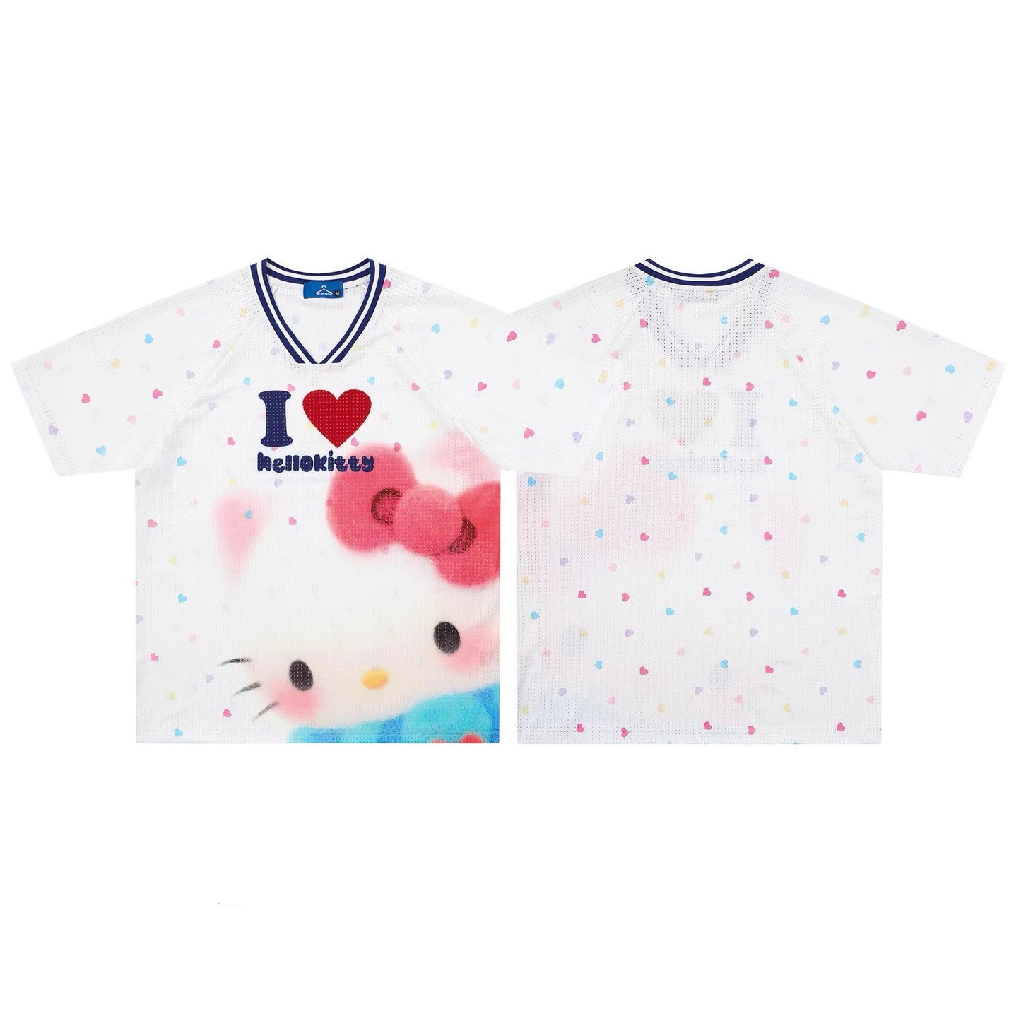 Hello Kitty White Jersey Loose T-Shirts