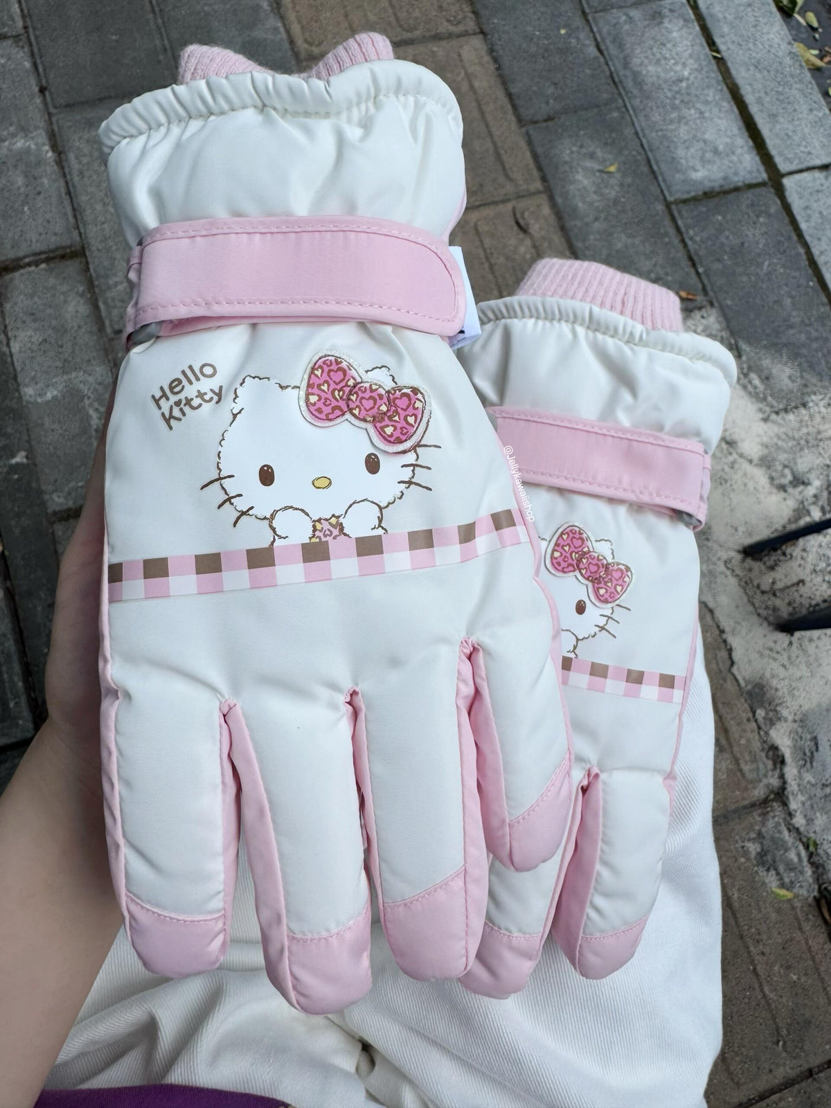 Hello Kitty Winter Snow Gloves Waterproof Ski Gloves