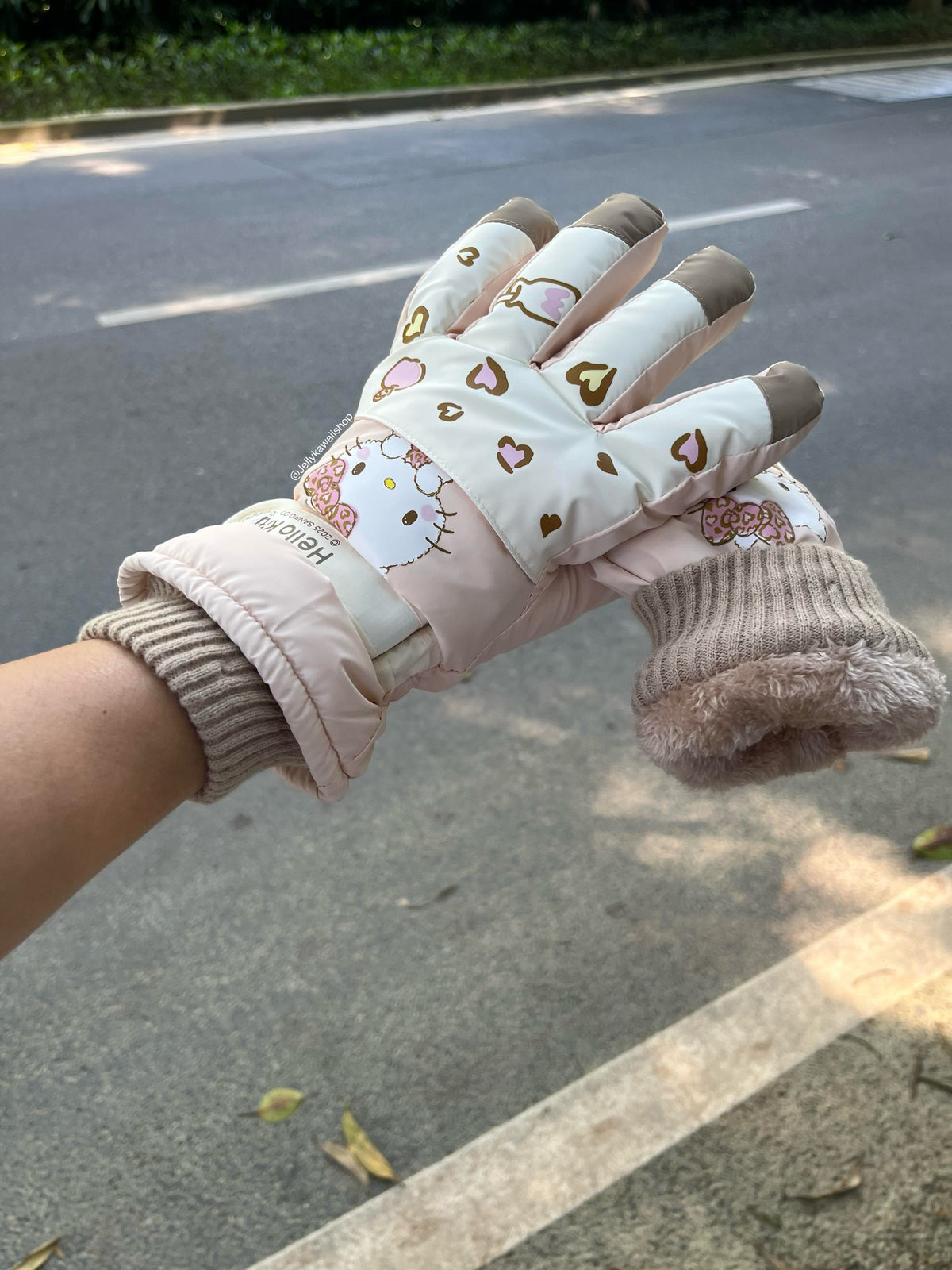 Hello Kitty Winter Snow Gloves Waterproof Ski Gloves