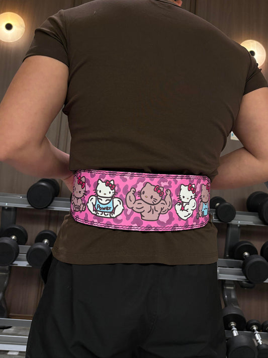 Hello Kitty Weight Lifting PU Belt Leather Gym Belts Back Support