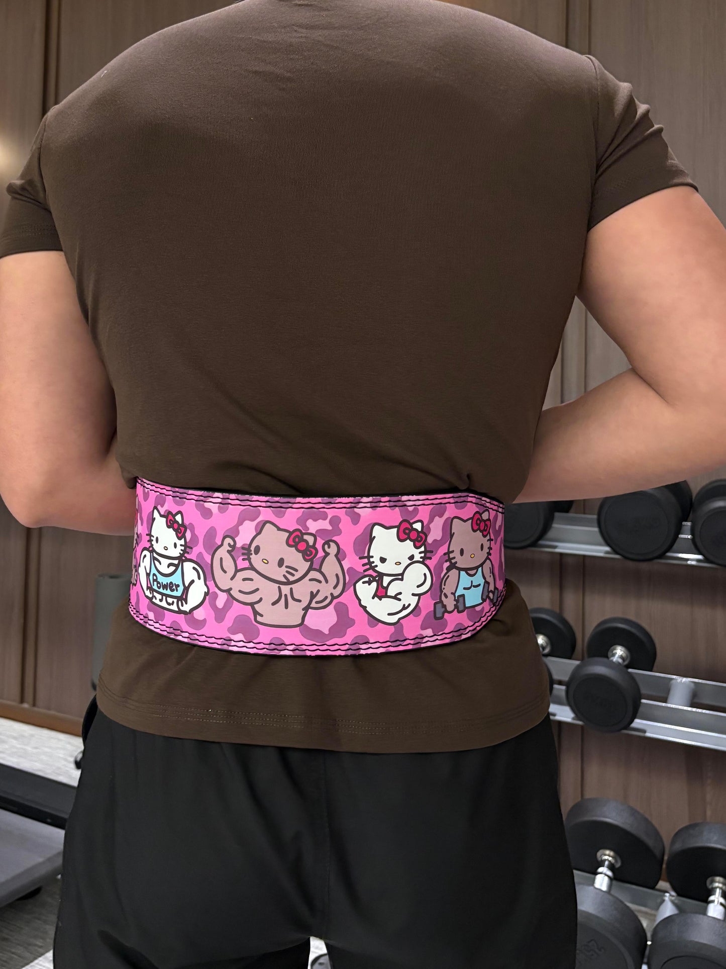 Hello Kitty Weight Lifting PU Belt Leather Gym Belts Back Support