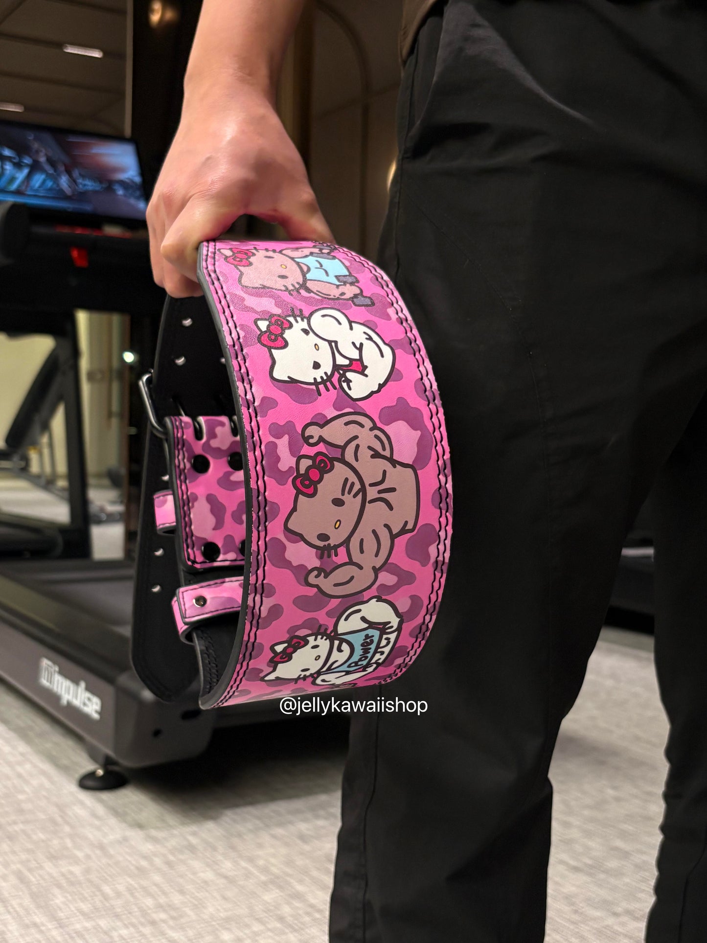 Hello Kitty Weight Lifting PU Belt Leather Gym Belts Back Support