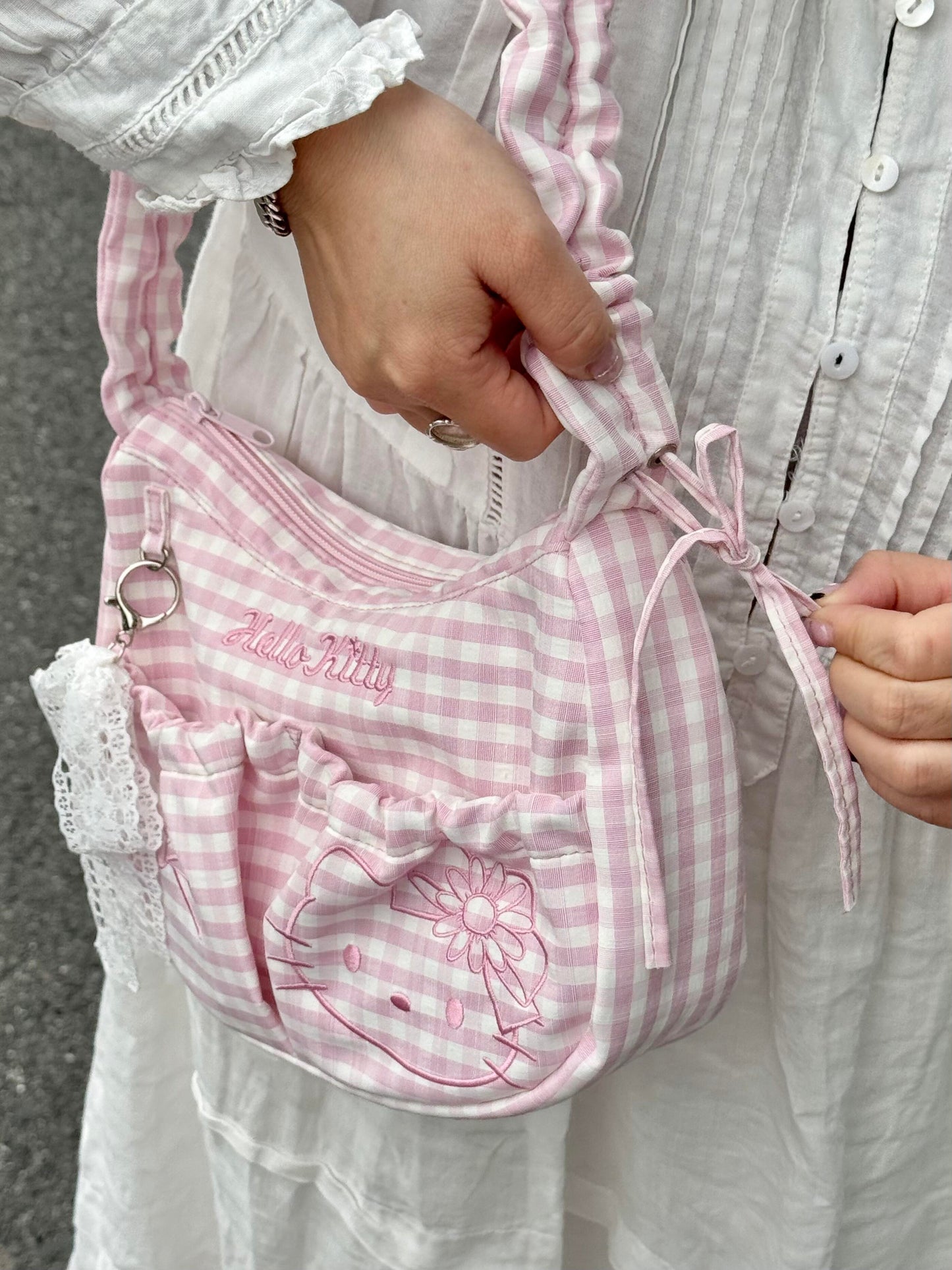 Hello Kitty Pink Adjustable Straps Shoulder Bag