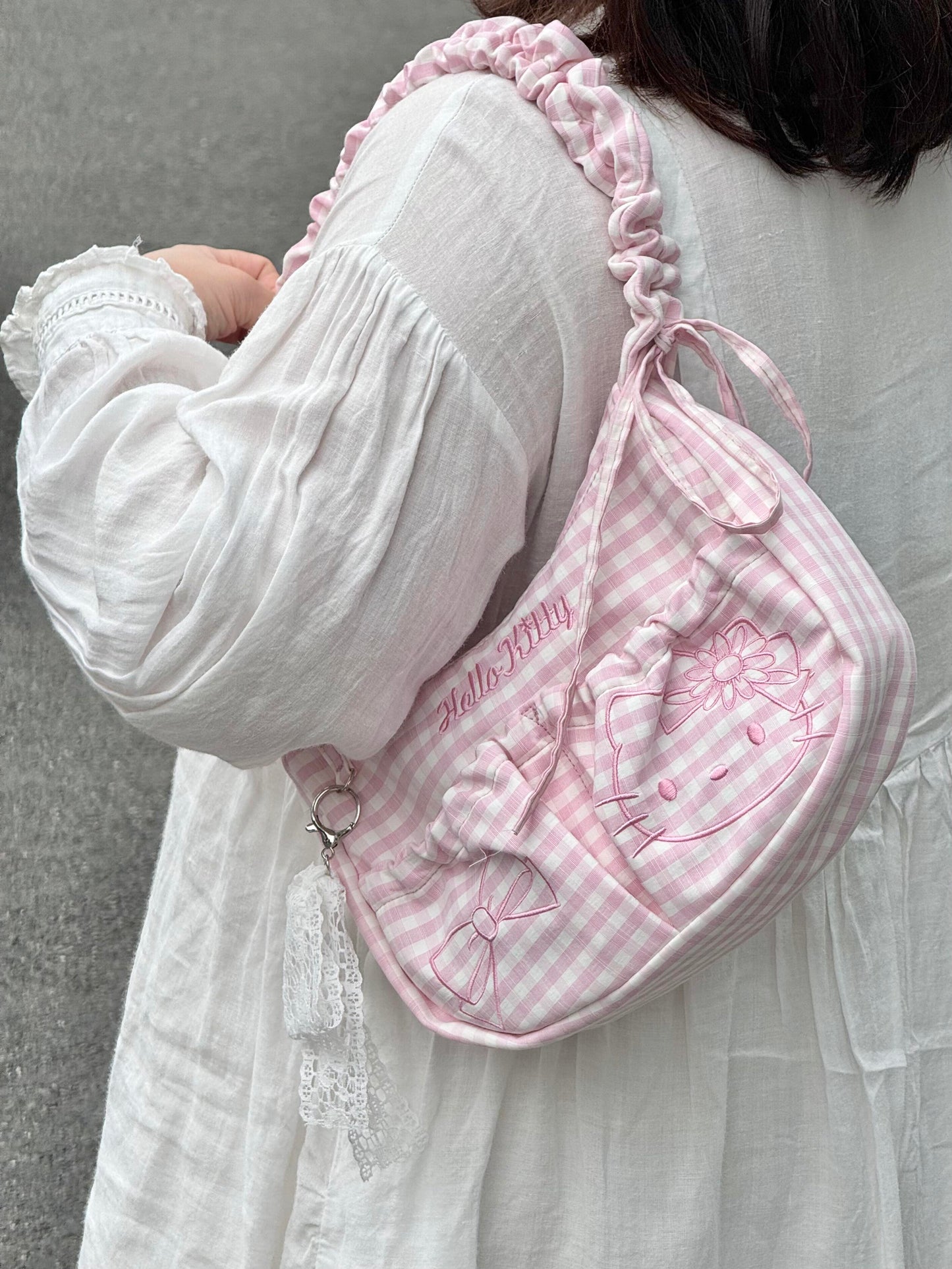 Hello Kitty Pink Adjustable Straps Shoulder Bag