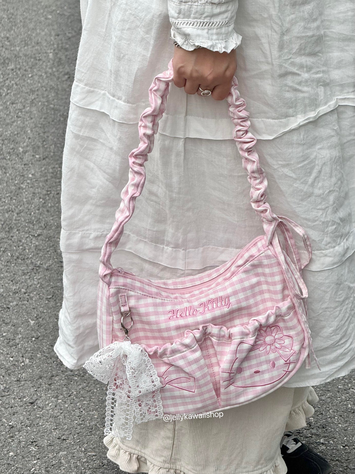 Hello Kitty Pink Adjustable Straps Shoulder Bag