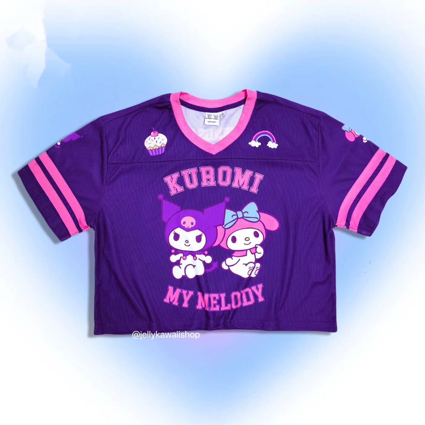 Hello Kitty Kuromi Mymelody Crop Top Short Sleeve Shirts Tee