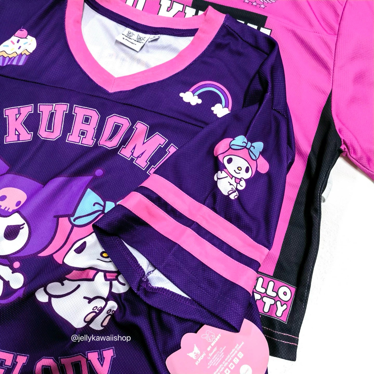 Hello Kitty Kuromi Mymelody Crop Top Short Sleeve Shirts Tee