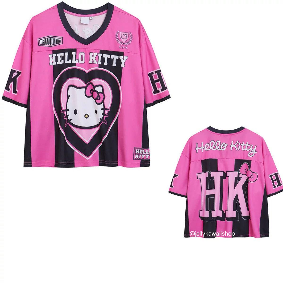 Hello Kitty Kuromi Mymelody Crop Top Short Sleeve Shirts Tee