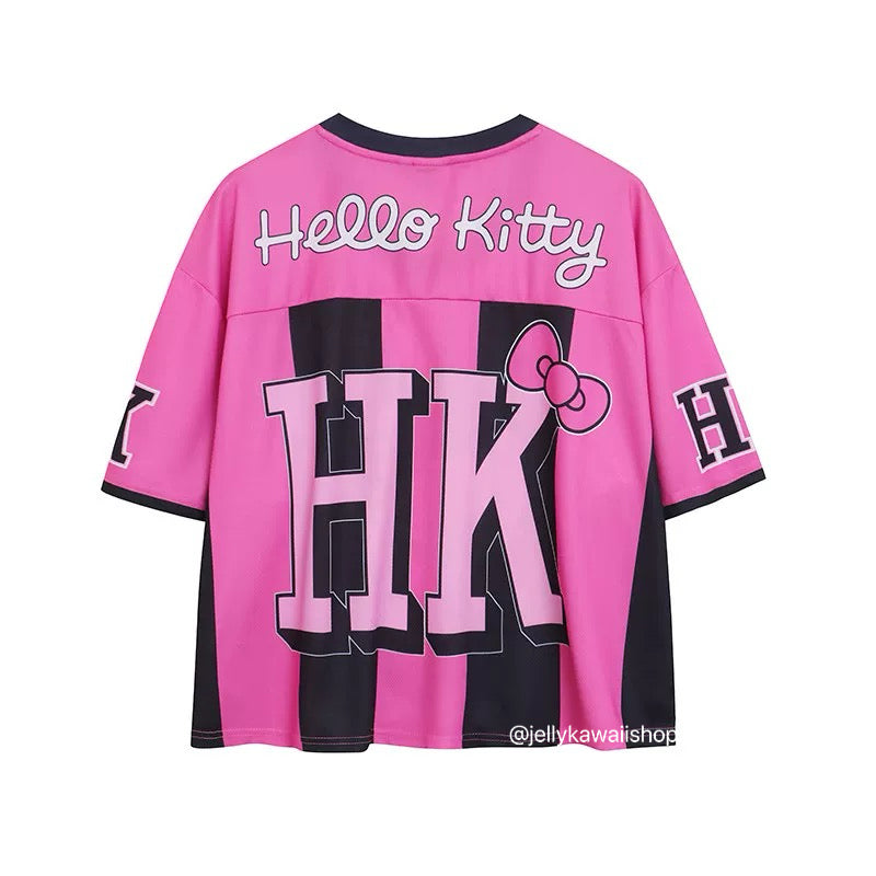 Hello Kitty Kuromi Mymelody Crop Top Short Sleeve Shirts Tee