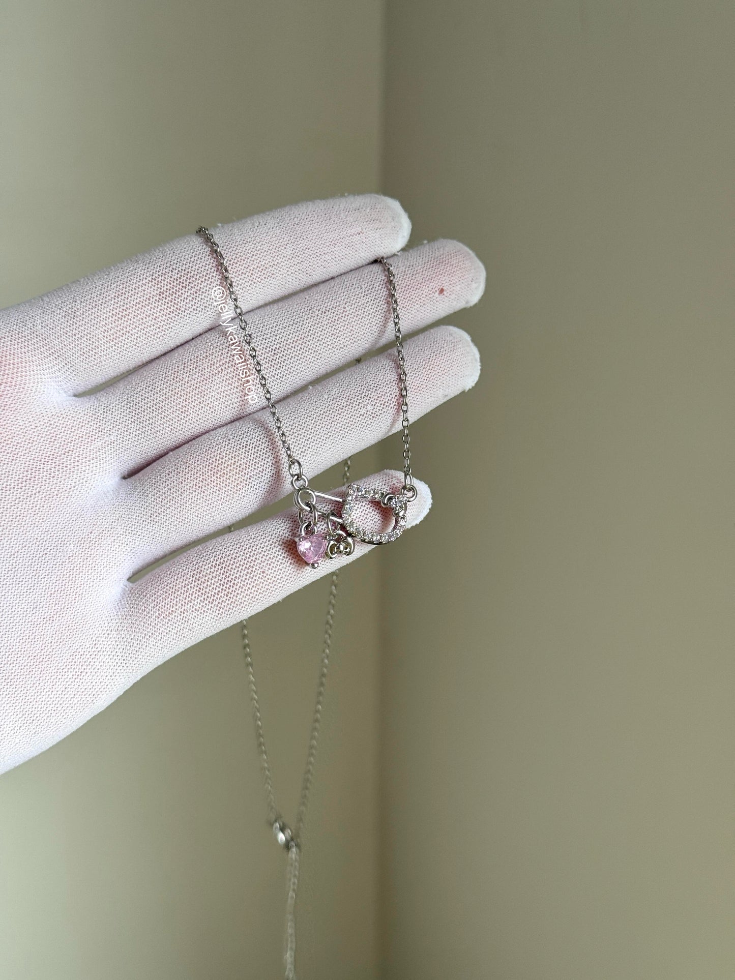 Hello Kitty Pink Rhinestones Choker Necklace