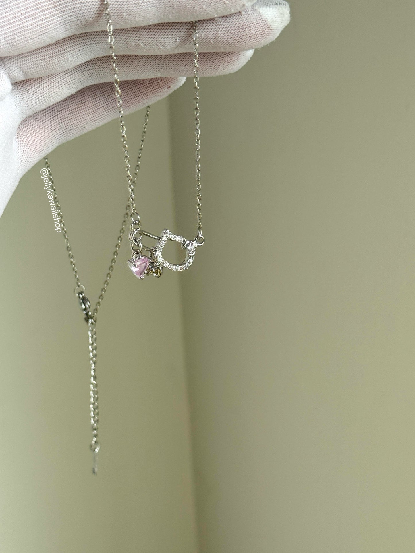 Hello Kitty Pink Rhinestones Choker Necklace