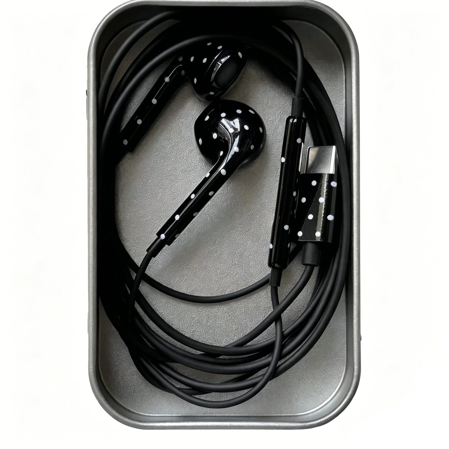 Polka-dot Coloured Wired Earbuds with Microphone in-Ear Headphones