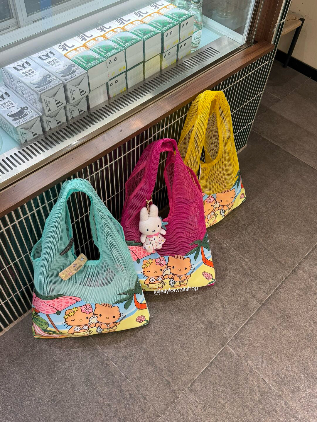 Hellokitty Mesh Beach Bag Summer Tote Bag