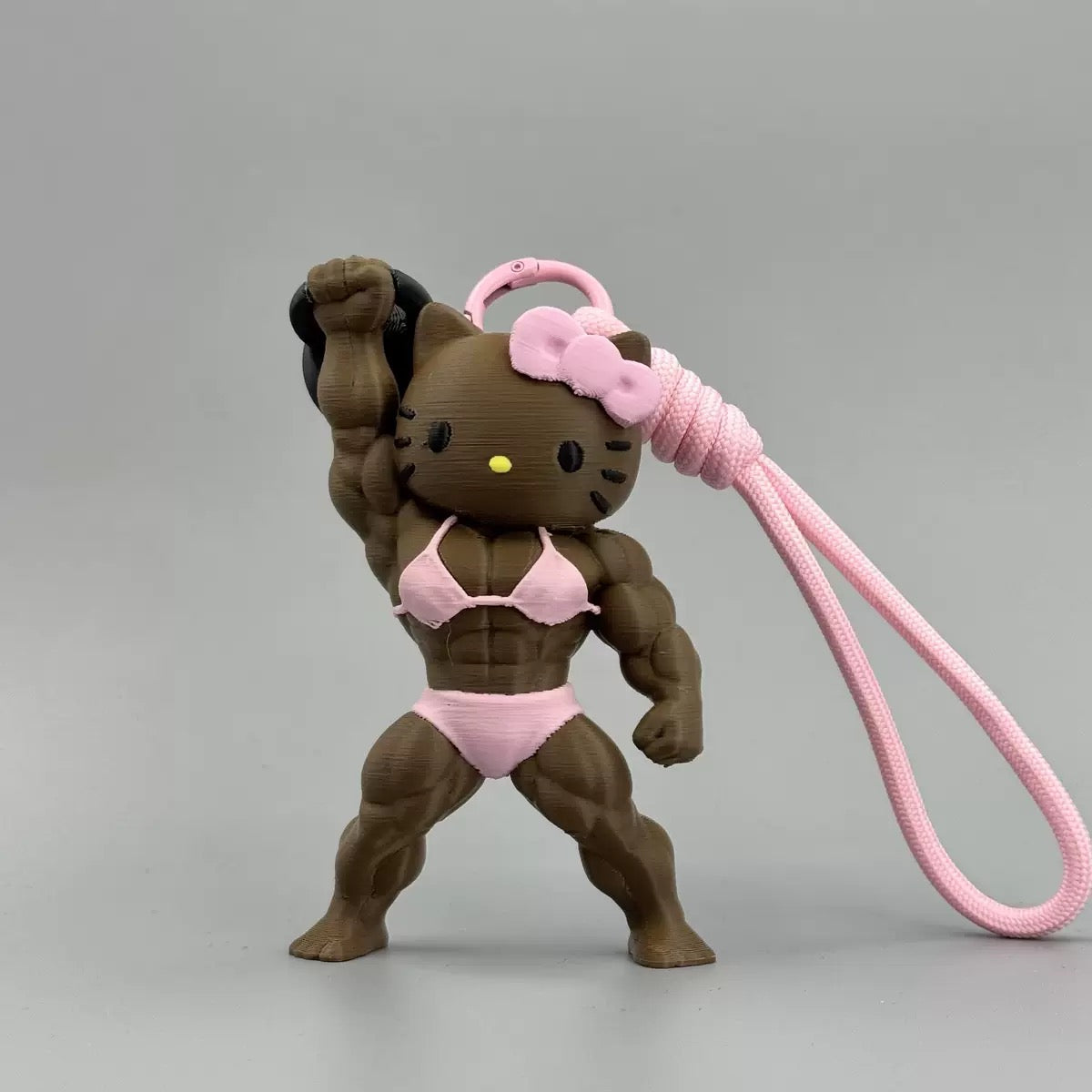 Hellokitty Muscle Fitness 3D Printed Bag Charm