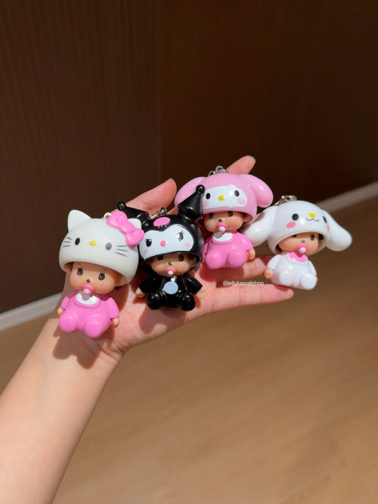 Monchhichi Sanrio Vinyl Figure Toy Keychain Bag Charms
