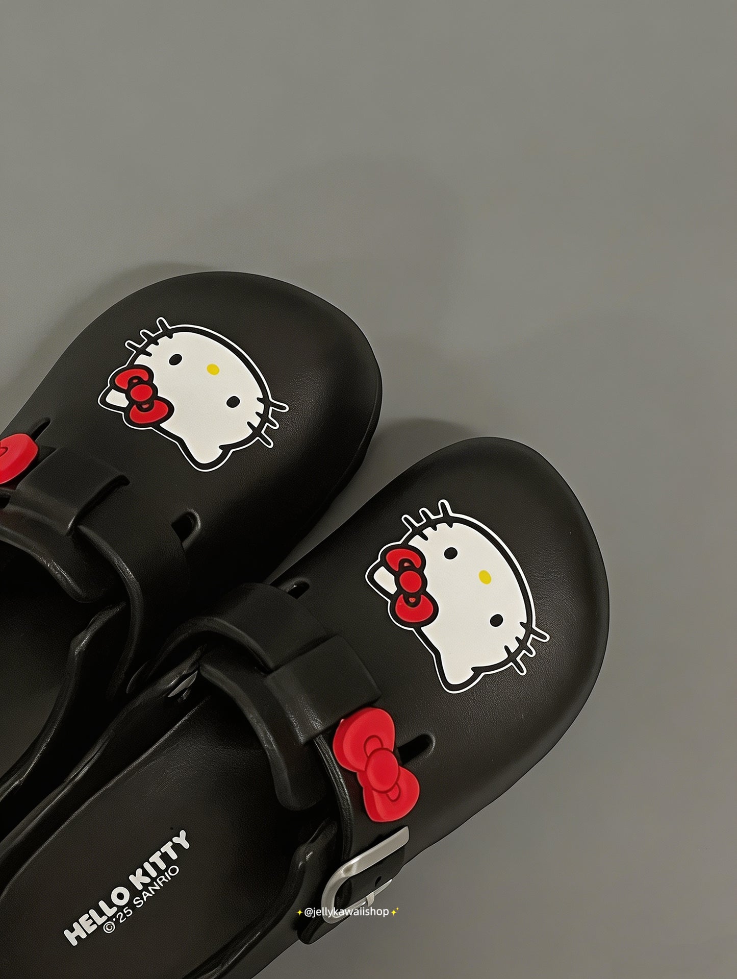 Hello Kitty Black Clogs Slip on Water Shoes Casual Sandals