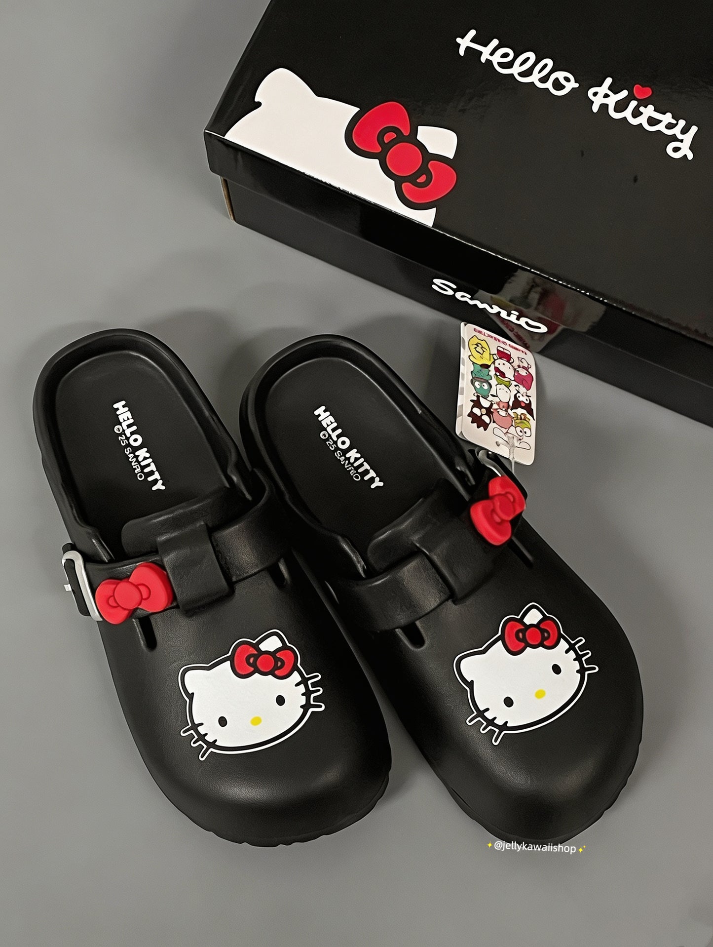 Hello Kitty Black Clogs Slip on Water Shoes Casual Sandals