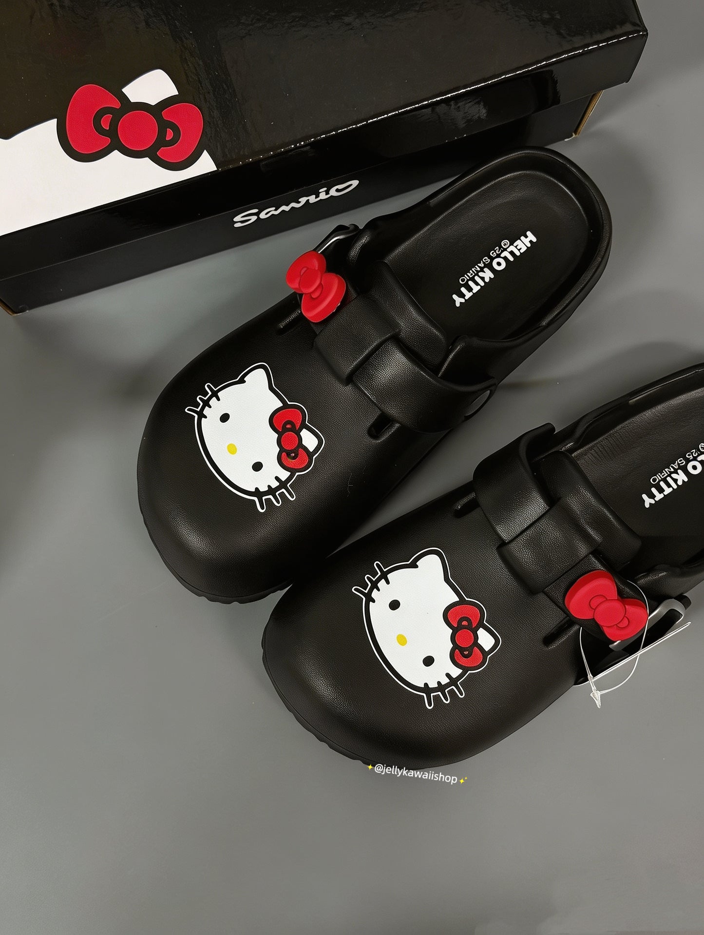 Hello Kitty Black Clogs Slip on Water Shoes Casual Sandals