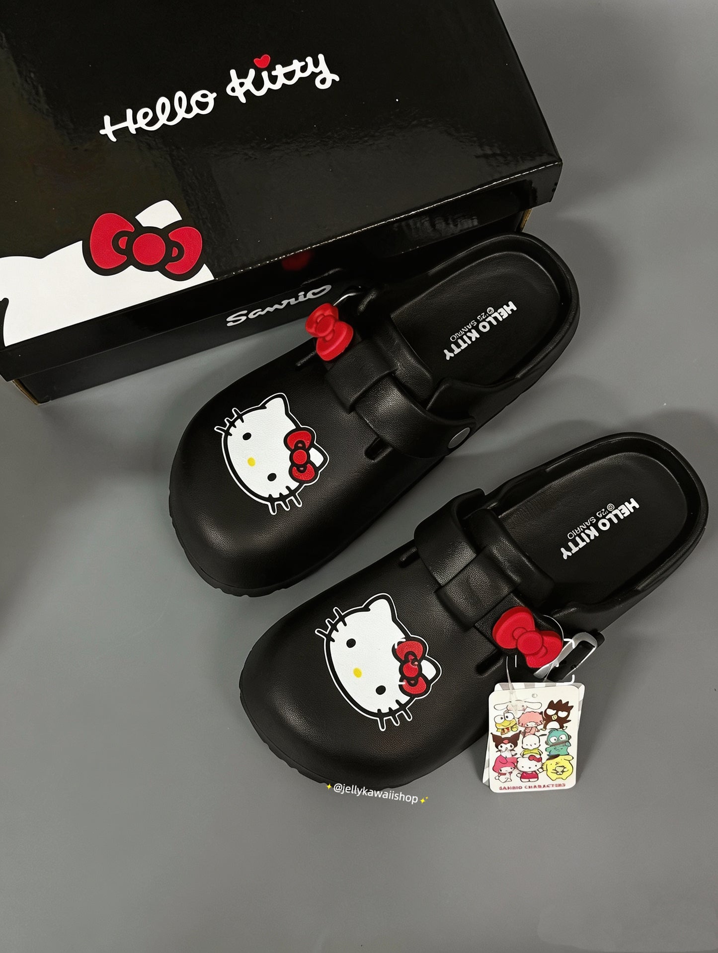 Hello Kitty Black Clogs Slip on Water Shoes Casual Sandals