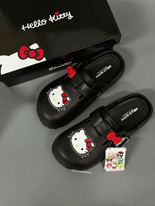 Hello Kitty Black Clogs Slip on Water Shoes Casual Sandals