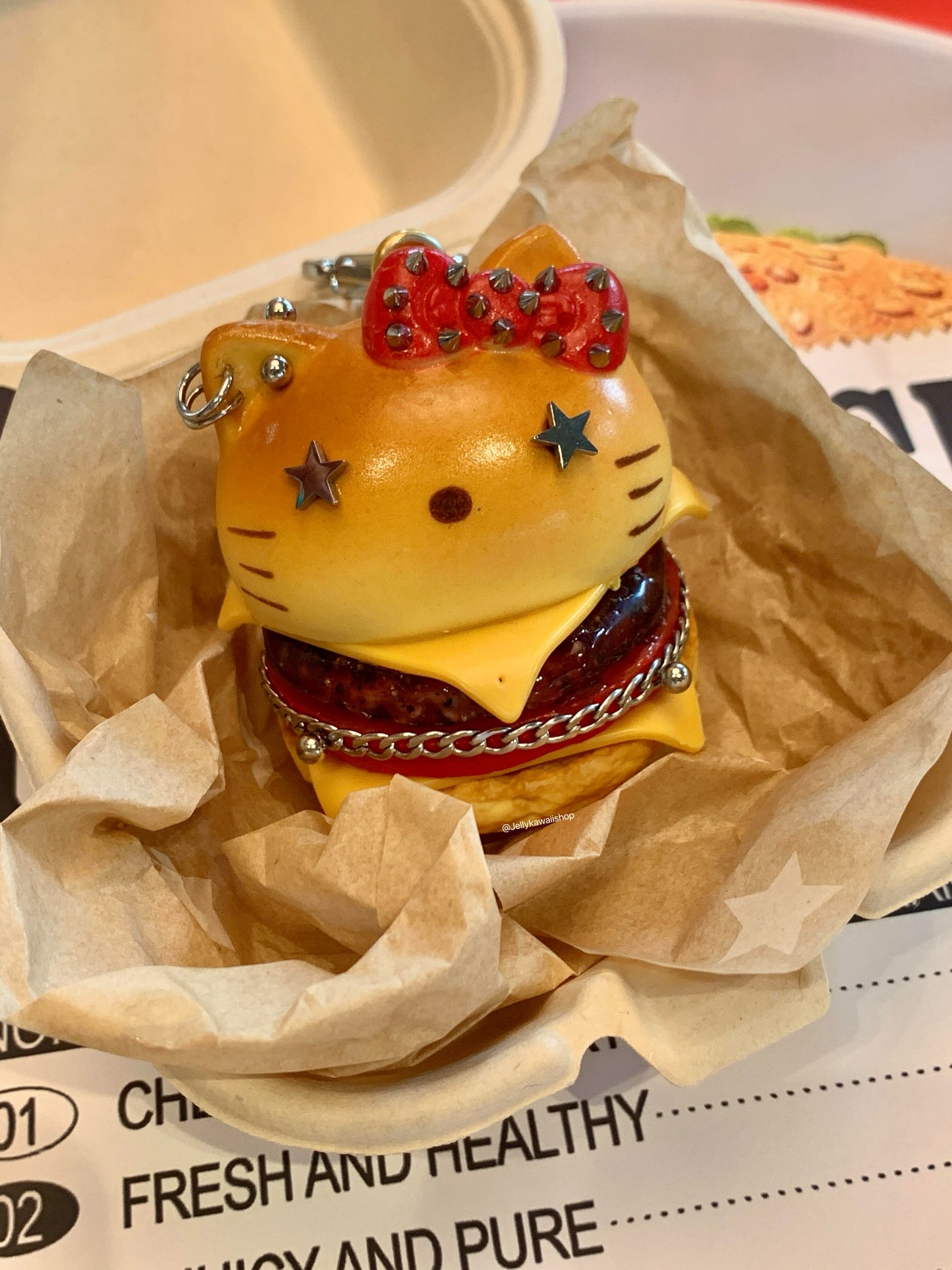 Hello kitty Handmade Hamburger Keychain Bag Charms
