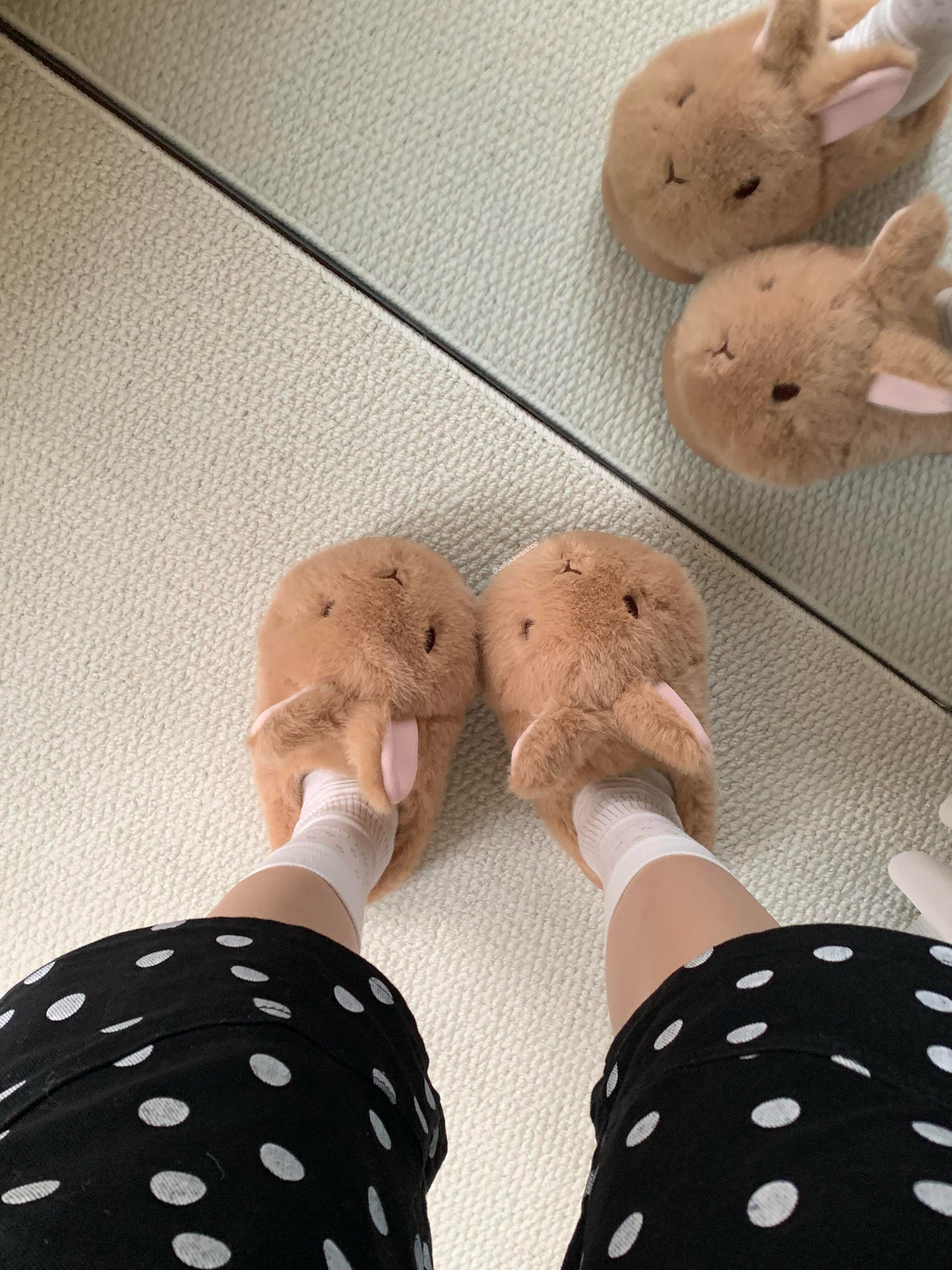 Girly Cute Plush Rabbit Bunny Slippers