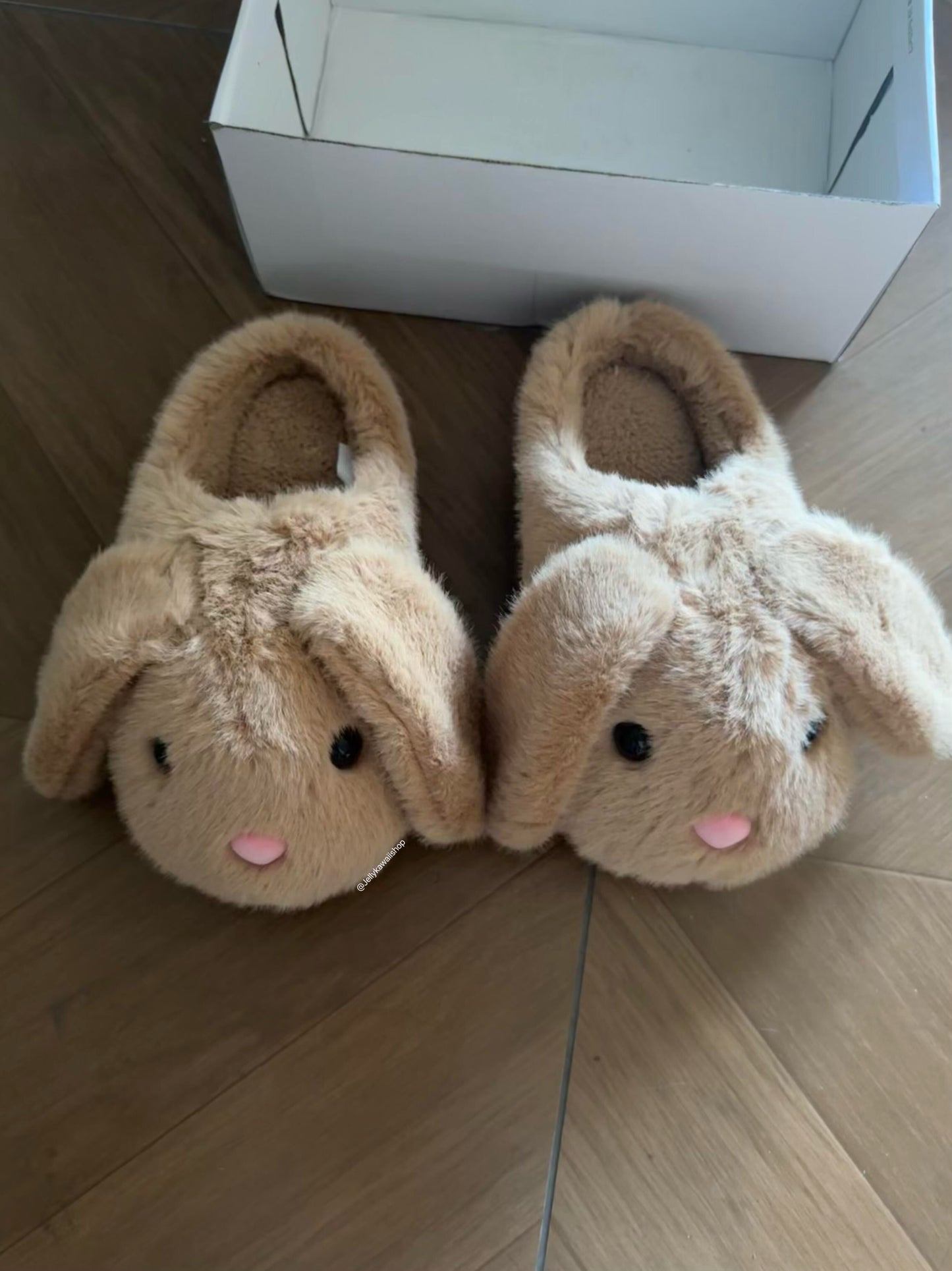 Girly Fuzzy Fluffy Comfy Plush Rabbit Slippers