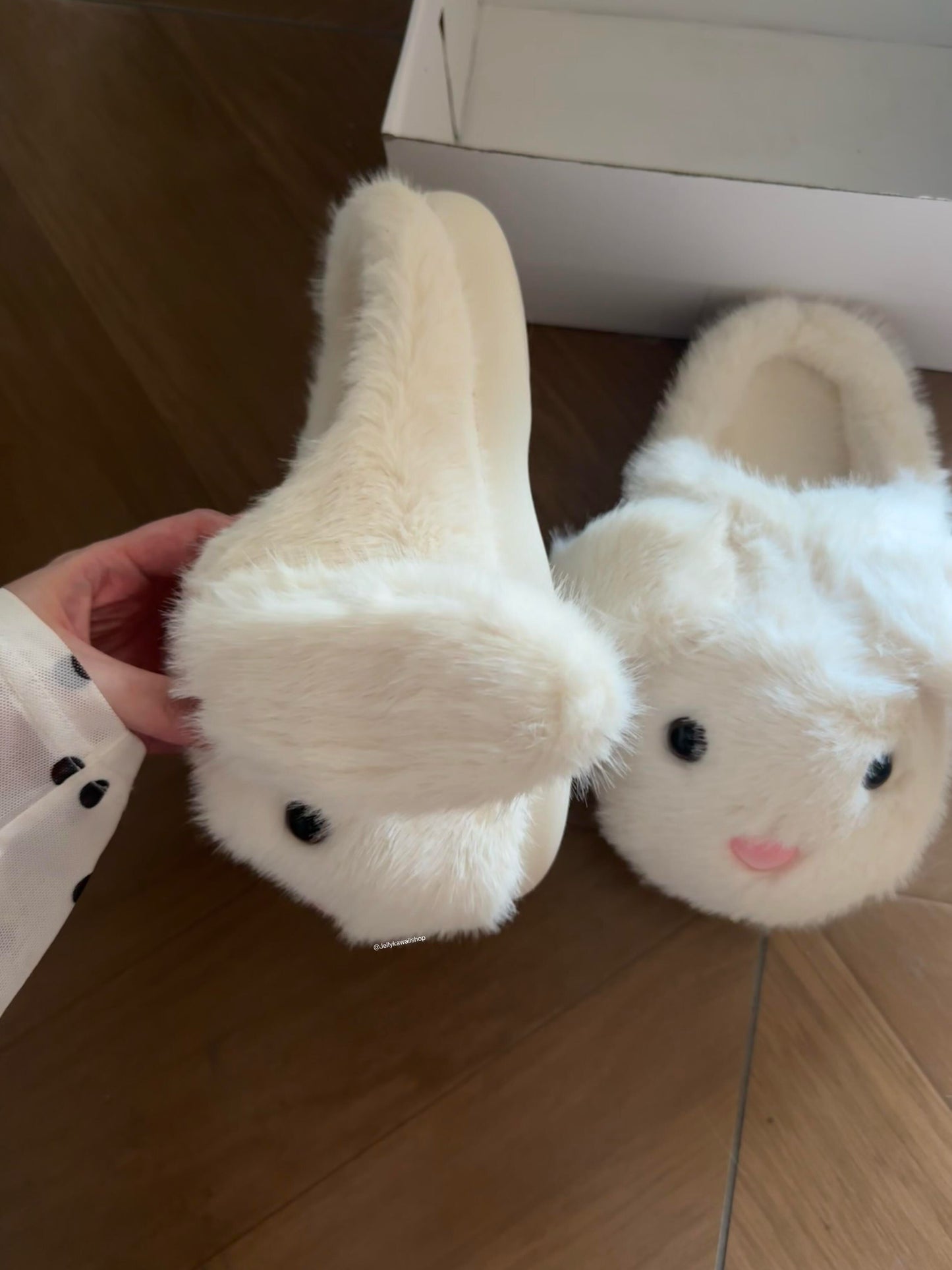 Girly Fuzzy Fluffy Comfy Plush Rabbit Slippers