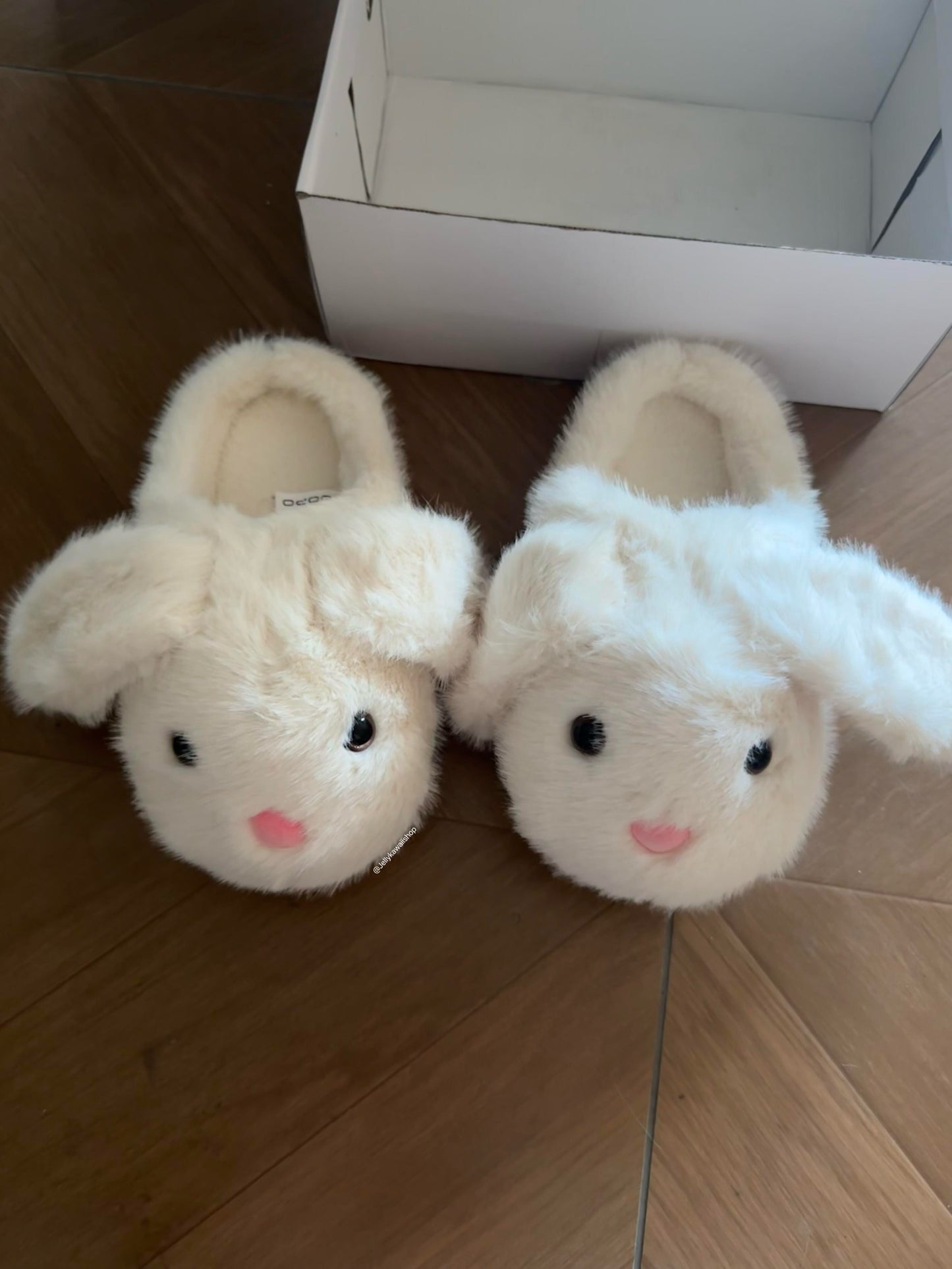 Girly Fuzzy Fluffy Comfy Plush Rabbit Slippers