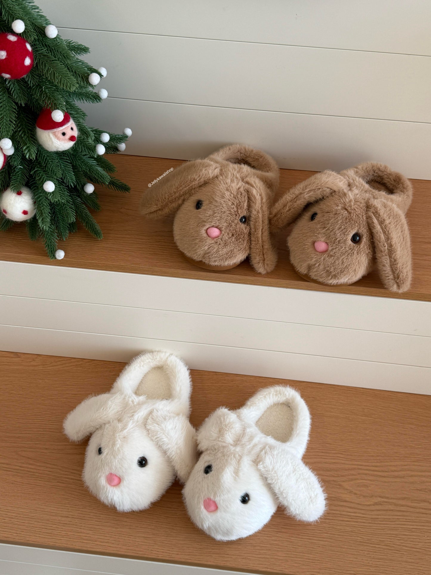 Girly Fuzzy Fluffy Comfy Plush Rabbit Slippers