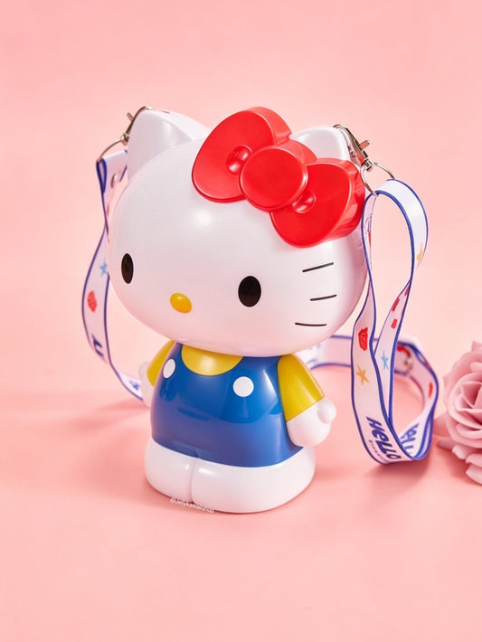 Hellokitty Designer Cup with Straw and Shoulder Strap