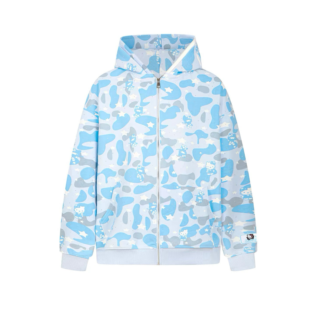 Hello Kitty Camouflage Double Layer Hoodie Sweatshirt Jacket