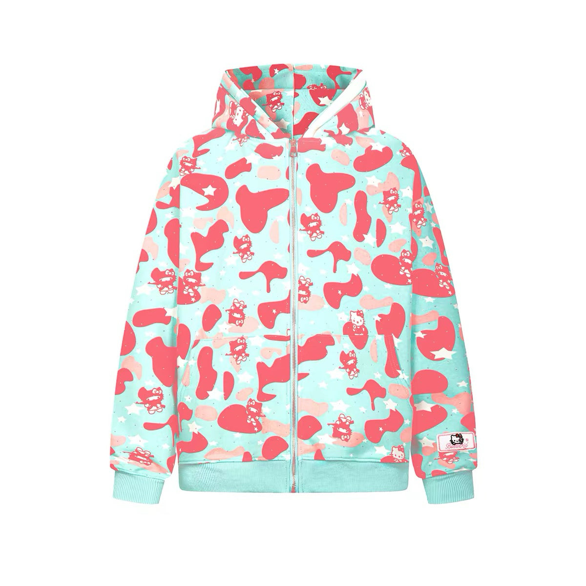 Hello Kitty Camouflage Double Layer Hoodie Sweatshirt Jacket