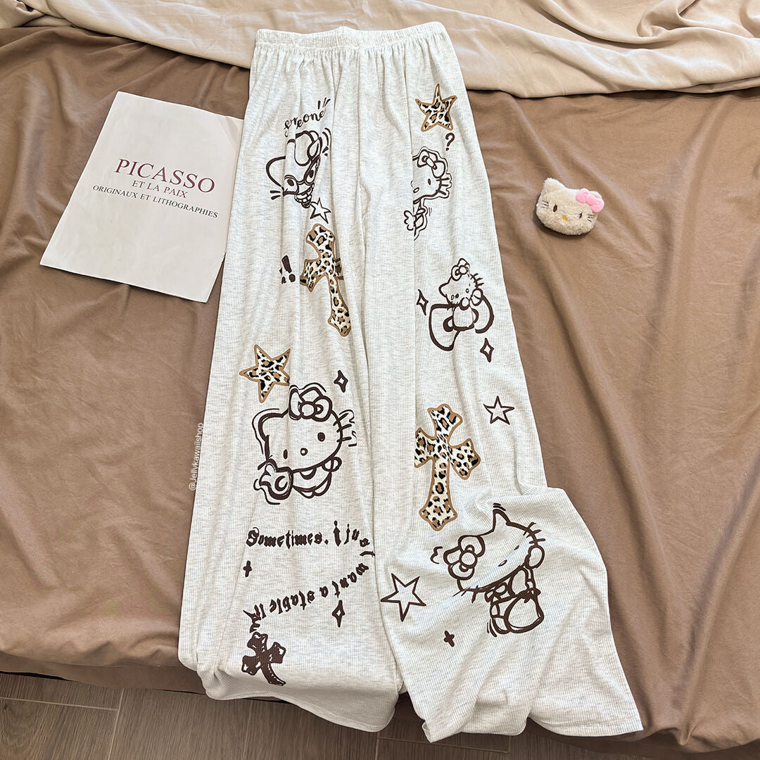 Hello Kitty Long-Sleeve Pajamas Casual Sets