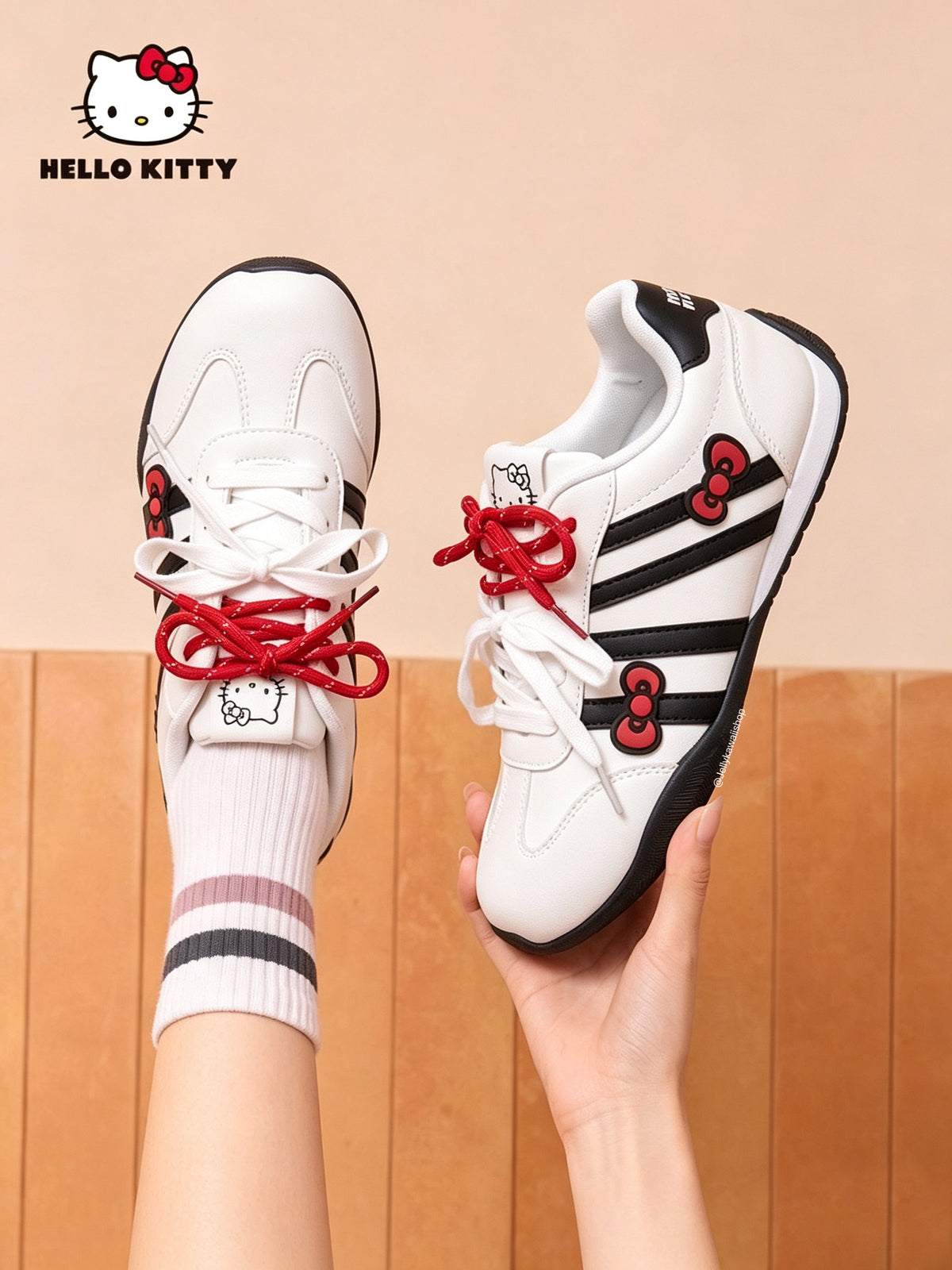 Hello Kitty Bow Women Casual Shoes Sneakers
