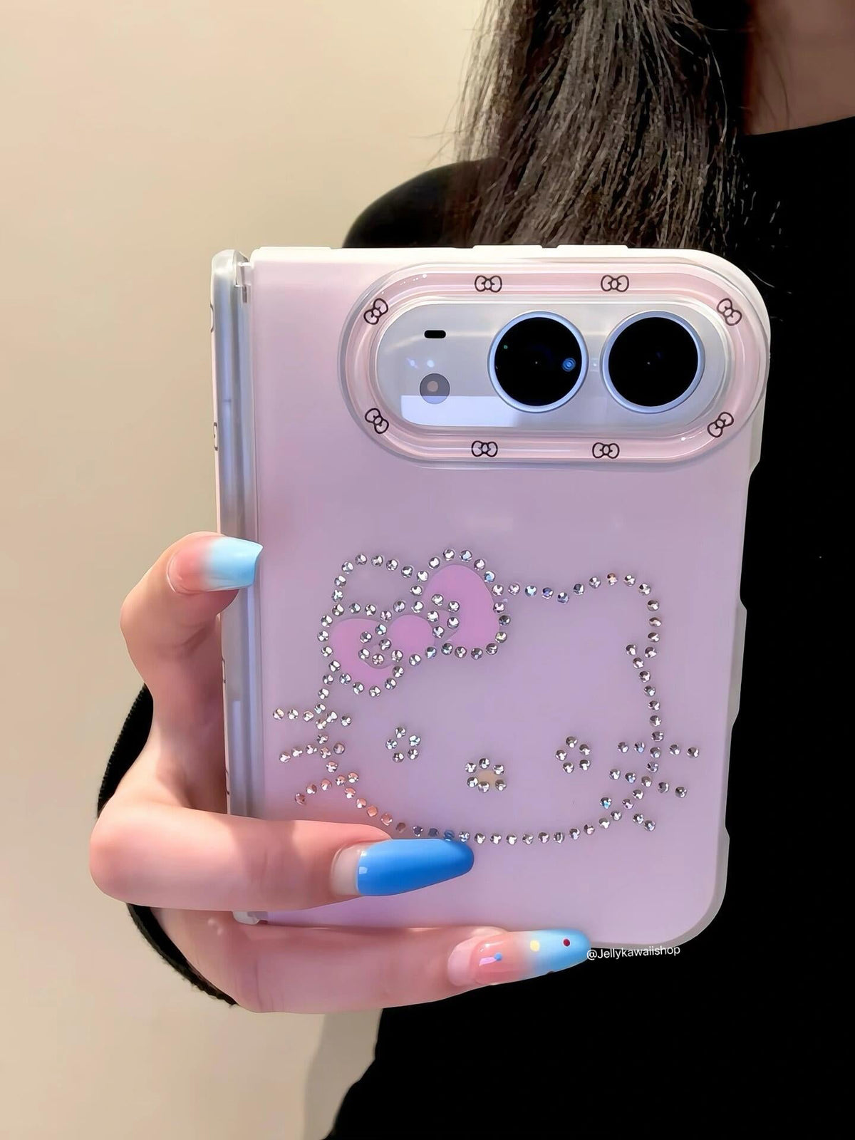 Rhinestone Hello Kitty Cute Kawaii iPhone Duo Case
