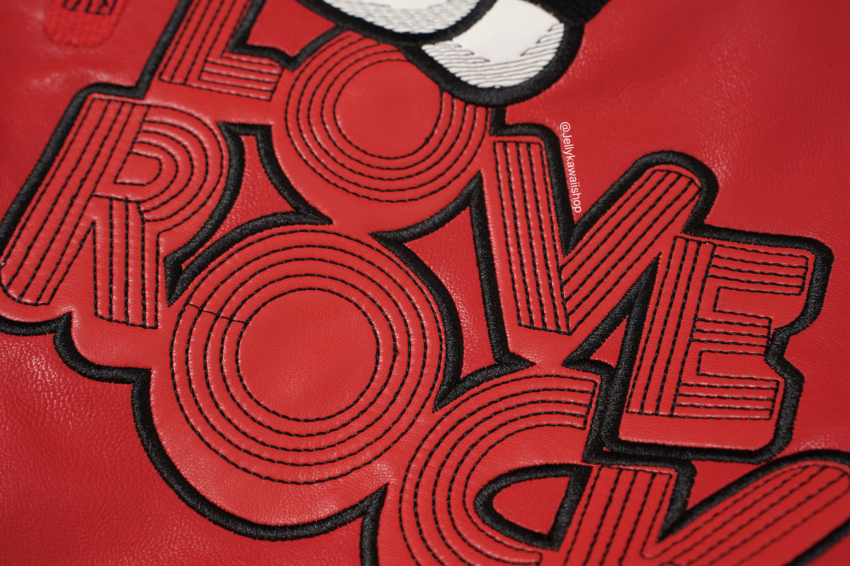 Hello Kitty Black and Red Leather Jacket Unisex Coats