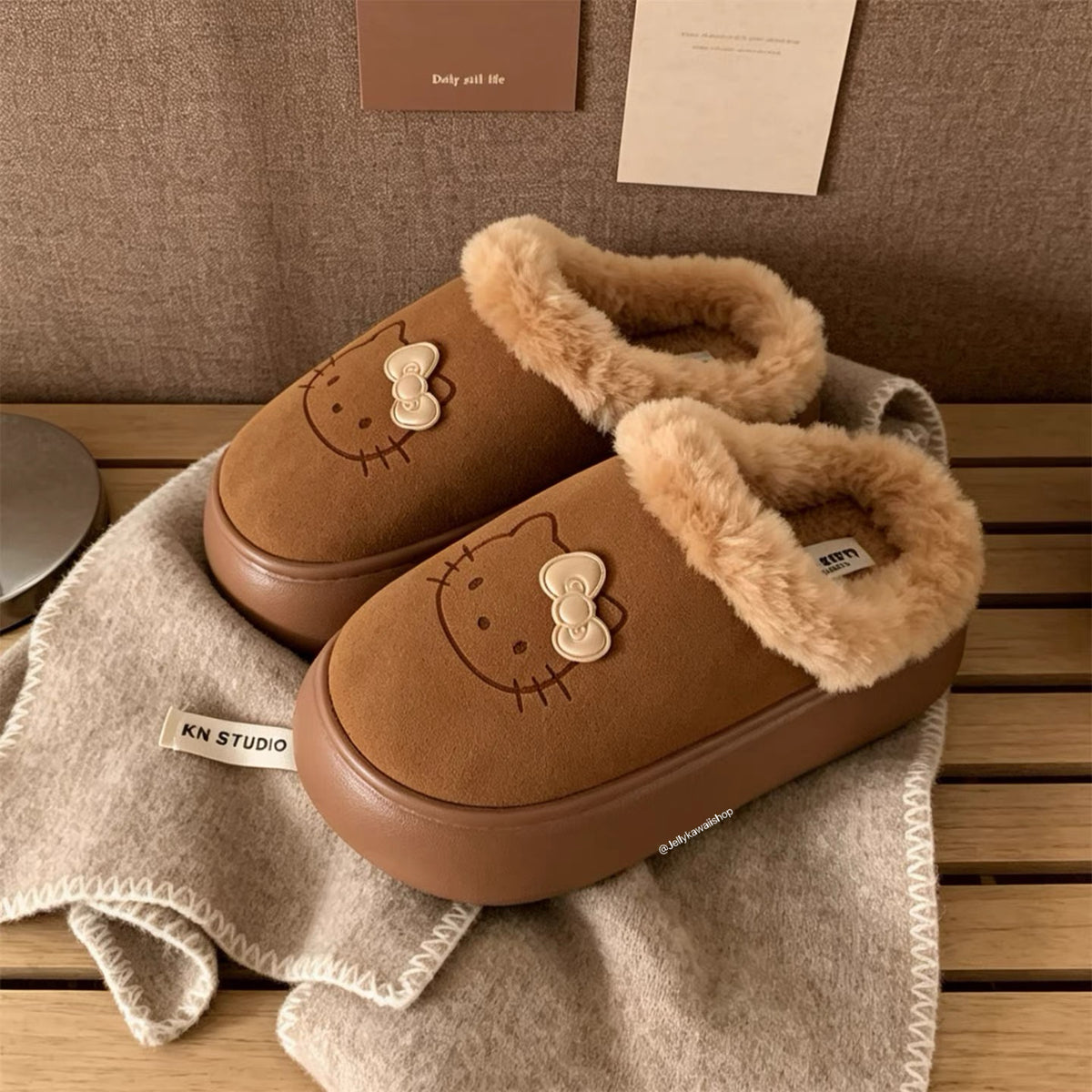 Hello Kitty Chunky Mules Fuzzy Slipper Snow Boots