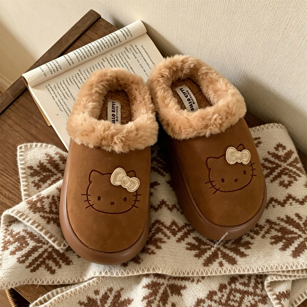 Hello Kitty Chunky Mules Fuzzy Slipper Snow Boots
