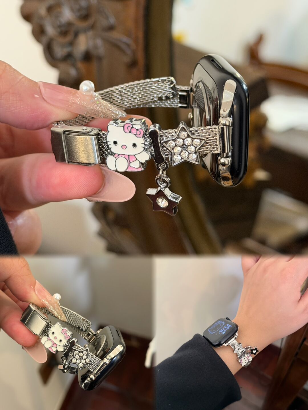 Hellokitty Apple Watch Band Bling Jewelry Metal Strap Bands