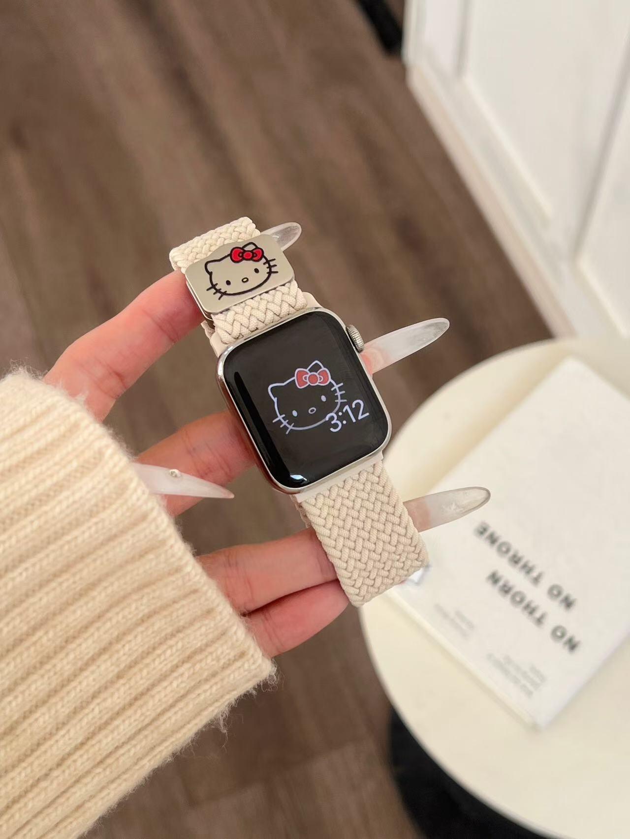 Hellokitty Red Nylon Magnetic Apple Watch Band Strap Bands Bracelet Wristband for iWatch Series