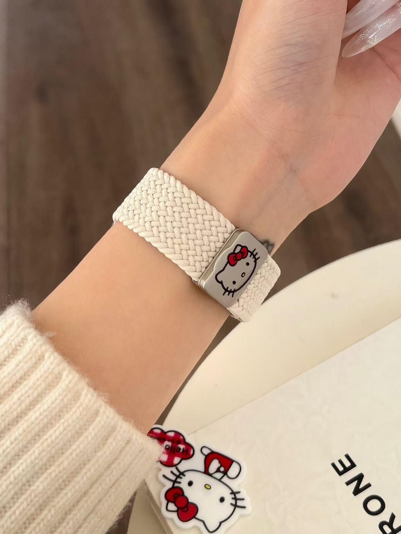 Hellokitty Red Nylon Magnetic Apple Watch Band Strap Bands Bracelet Wristband for iWatch Series