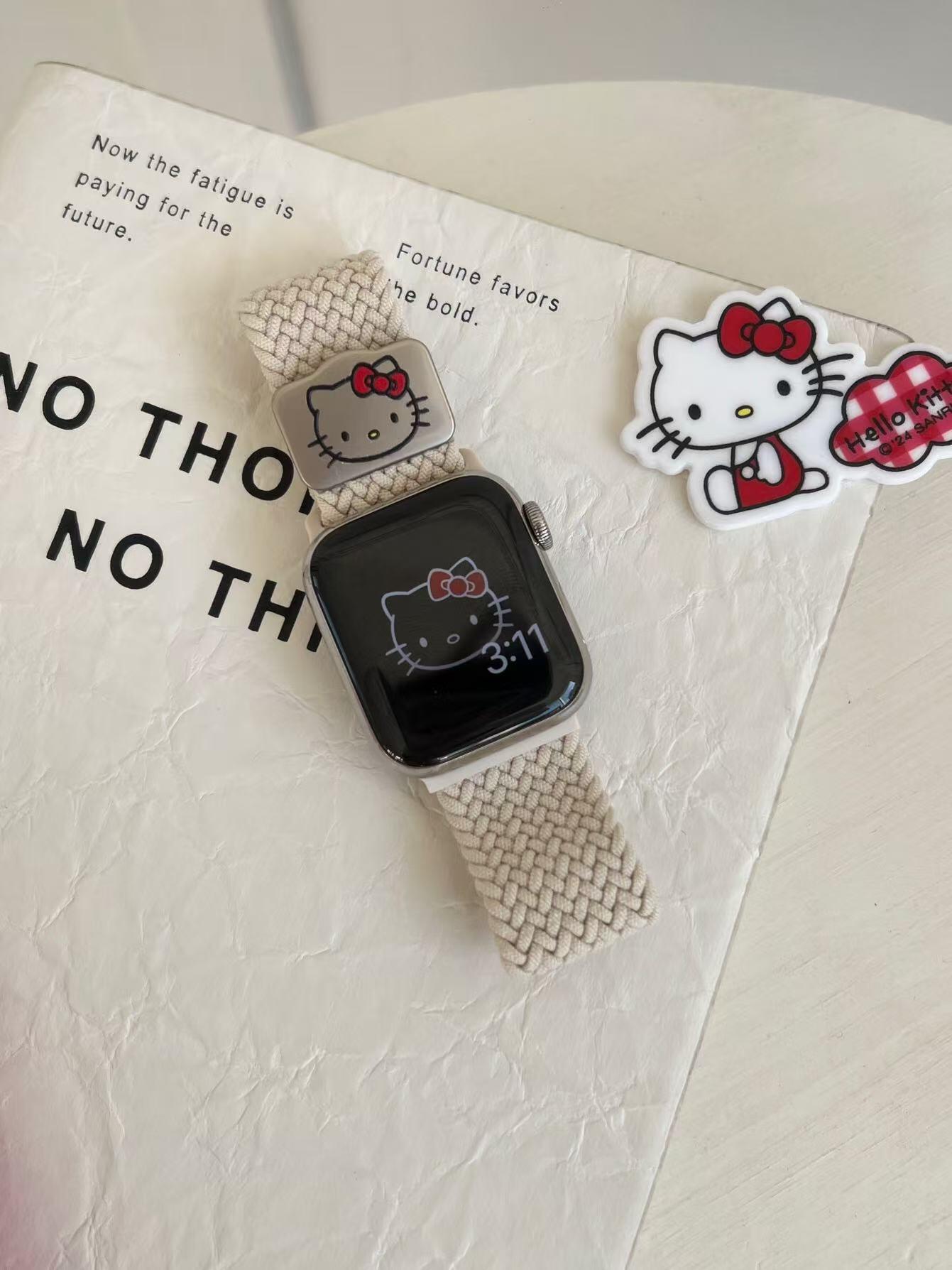 Hellokitty Red Nylon Magnetic Apple Watch Band Strap Bands Bracelet Wristband for iWatch Series