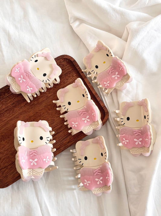 Hellokitty Pink Ballet Shape Hair Clip Large Claw Clip Hair Accessories