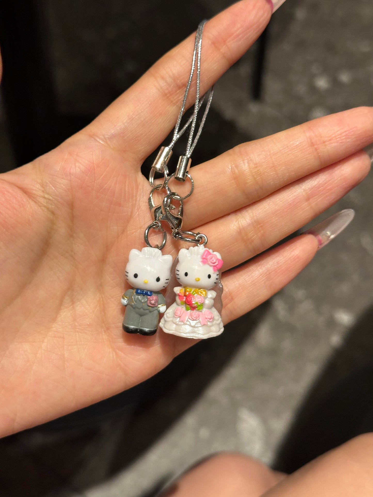 HelloKitty & Danie Couples' Wedding Keychain Charms