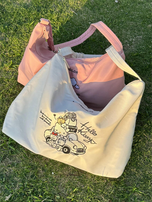 Sanrio Nylon Crossbody Bag Messenger Handbags Large Crossbody Aesthetic Commuter Tote Bag Shoulder Bag