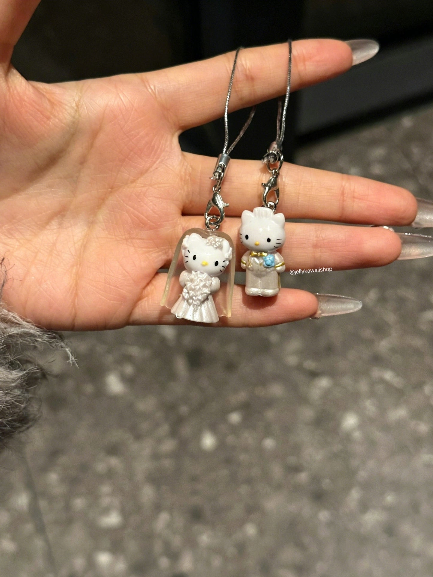 HelloKitty & Danie Couples' Wedding Keychain Charms