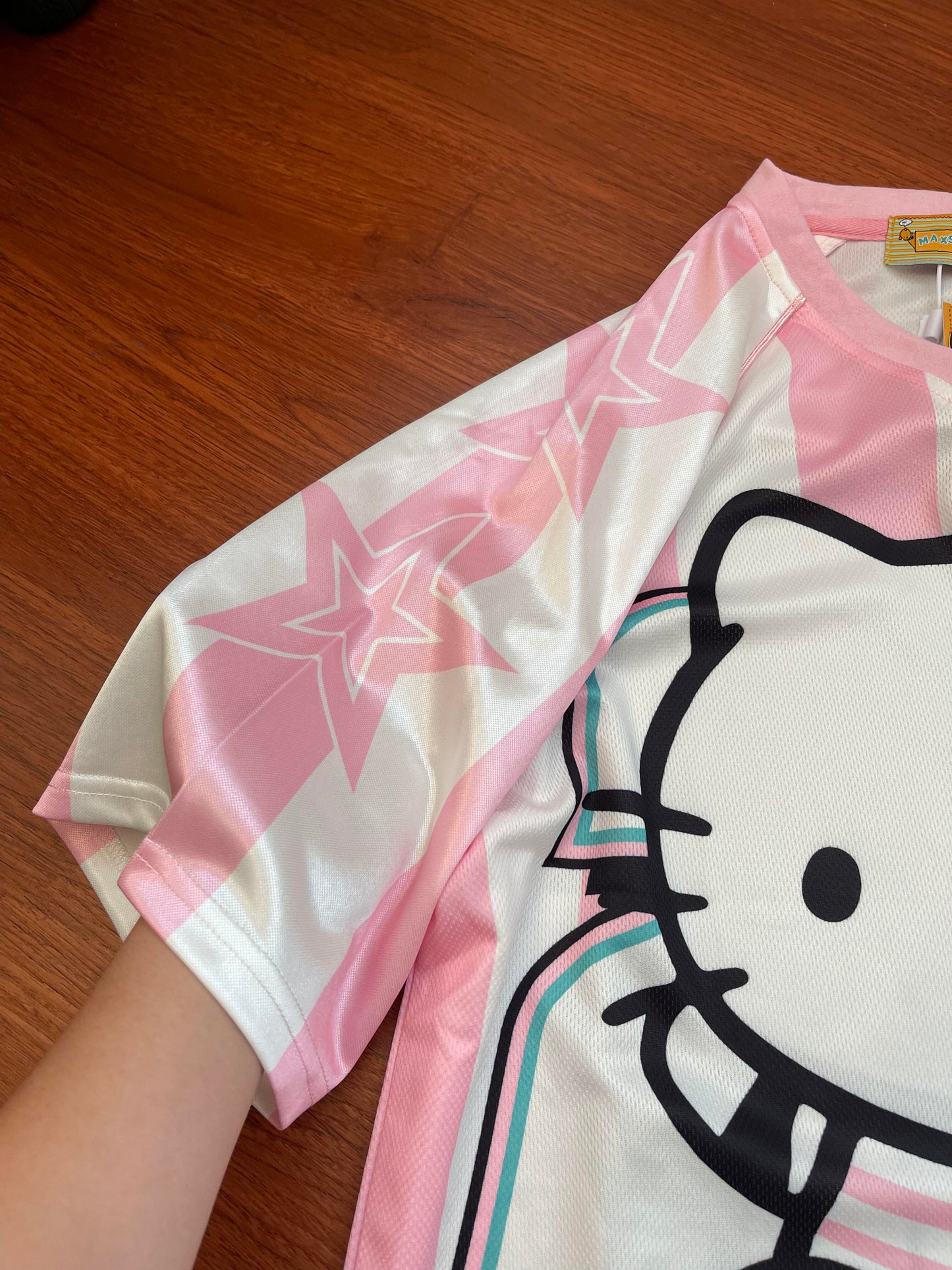 Hellokitty Cute Baseball Jersey Shirts Sports Uniform Summer Loose Short Sleeve Tops T-Shirts