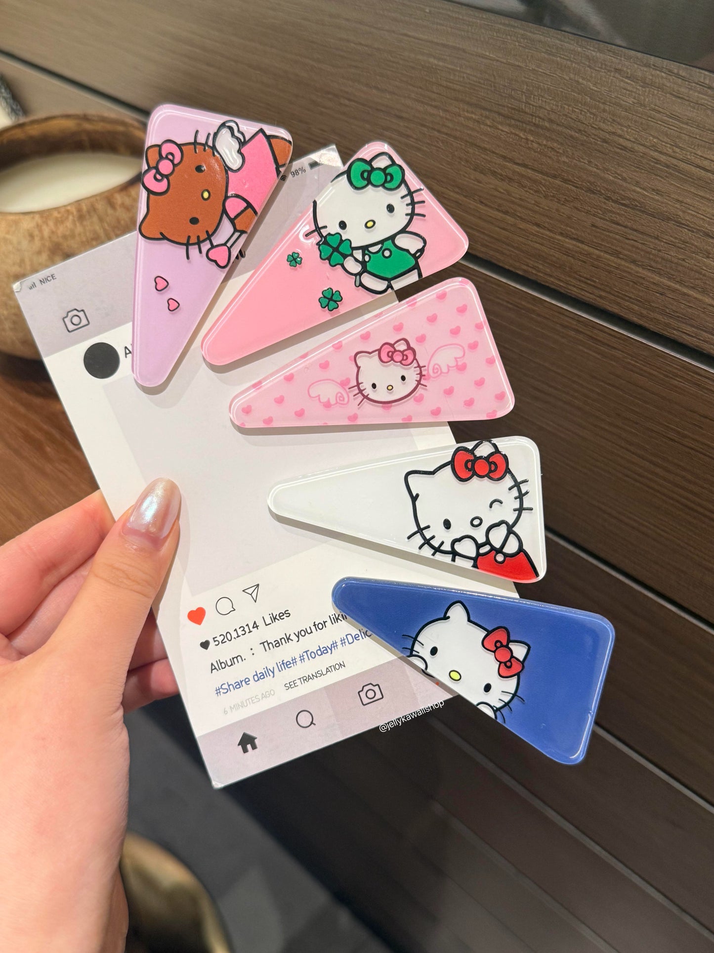 Hellokitty Triangular Hairpin 5PCS